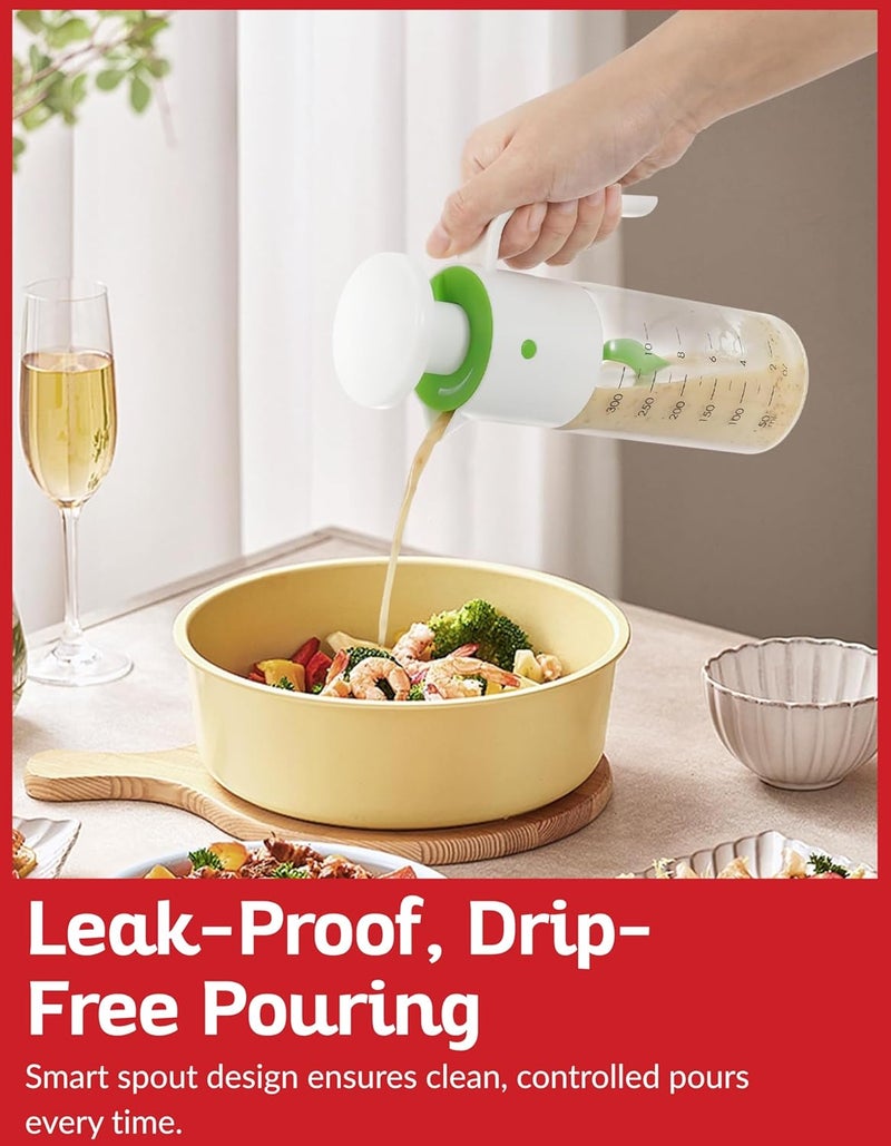 Boxiki Kitchen Salad Dressing Mixer Bottle – Leakproof Glass Shaker with Measurements | Easy Blend Oil & Vinegar Dispenser for Healthy Homemade Sauces, Marinades & Vinaigrettes - Image 2